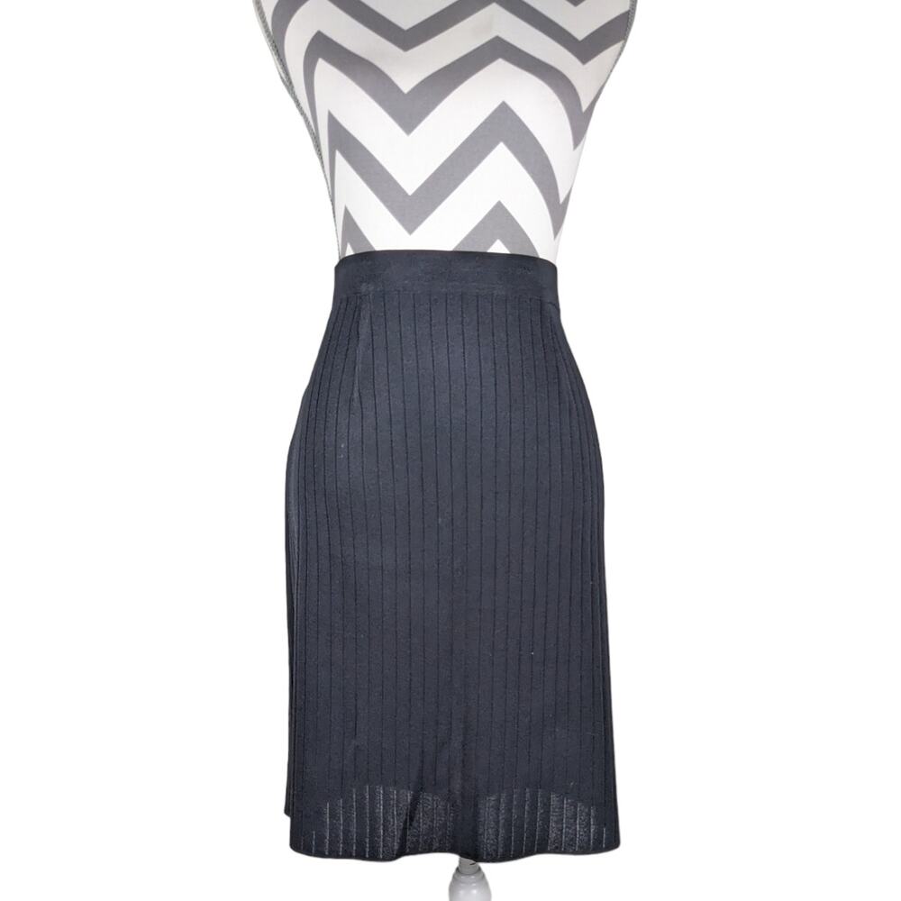 Exclusively Misook Easy Wear Black Ribbed Skirt Size XL